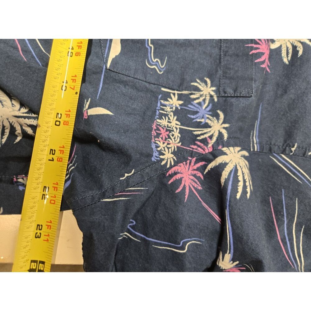 Tommy Bahama Hawaiian Button Up Down Shirt Cotton Blue Palm Trees Large - Picture 4 of 8